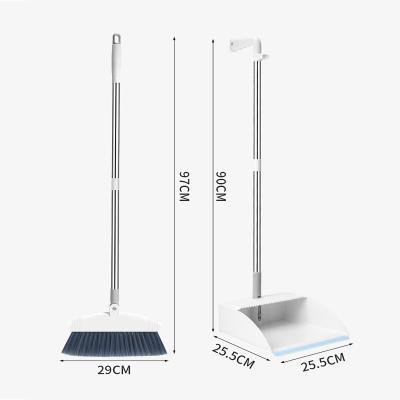 China 2020 Eco-friendly Foldable Standing Plastic Broom Broom Set Broom And Dustpan Combination Household New Products Save Space for sale