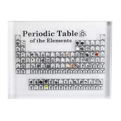 China Holiday decoration & Gift Acrylic Periodic Table Display With Real Elements Kids Chemical Element Display Home Decor for sale