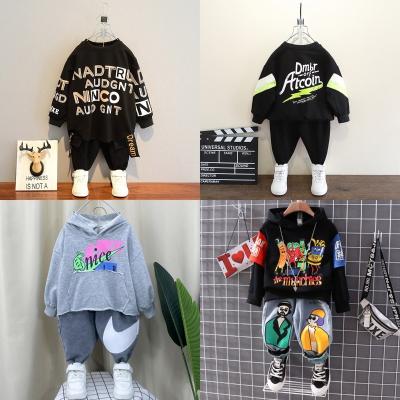 China Cheap manufacturers wholesale new casual children's hoodie set foreign trade children's round collar hoodie two sets for sale