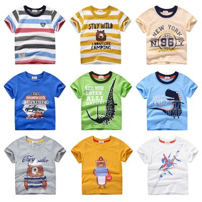 China 2023 Korean Style Boy Kid Short Sleeve T-shirts Fashion Cotton Cartoon Kids Anti-Shrink Boy T-shirt for sale