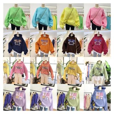 China 2023 New Design Women's Hoodie South Korean Women's Velvet Thinner Thick Sweater Loose Sweatshirt Anti-wrinkle for sale