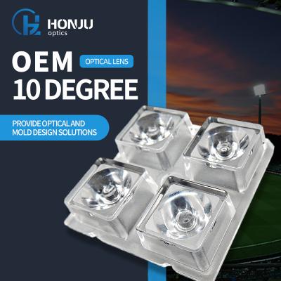 China Street Light Lens 3535 PC Multi-angle 2x2 Led Street Light Outdoor OEM Optical Lens for sale