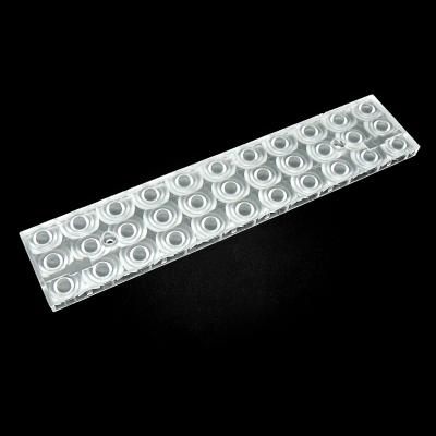 China Desk Lighting Plastic PC Lamp 11x3 Led Light Lens Wholesale Parts OEM Concave Optical Desk Lighting Linear Light Lens for sale