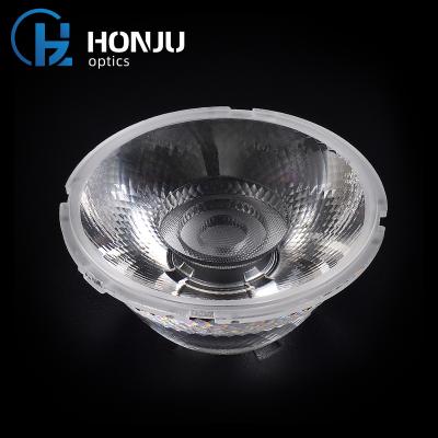 China Led Optics Plastic Secondary Lens COB Lens Diameter 24 Degree 69*29mm Lens Custom Design Led Optic Module Lens With Sticker Tape for sale