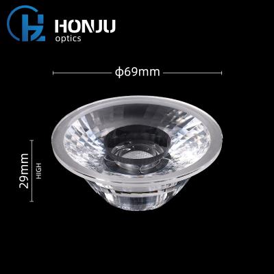 China Led Optical Lights Lens Led 69*29mm Diameter 24 Degree COB Led Commercial Lighting Projector Lens for sale