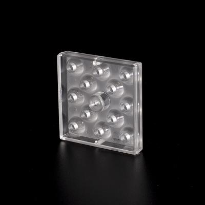 China Optical Street Light Lens 50X50mm 20 Degree Flood Light Lens 3030 2x6 Led Street Light Lens for sale