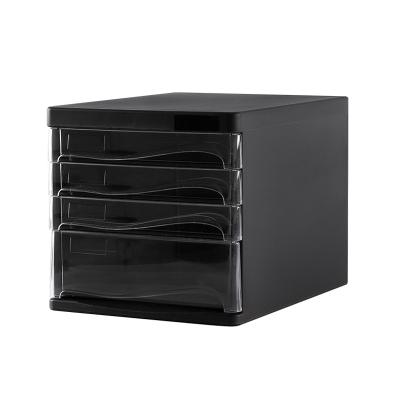 China PS+PP A4 Multilayer Plastic Filing Cabinet Four or Five Drawer Desktop Office Document Storage and Sorting Cabinet for sale