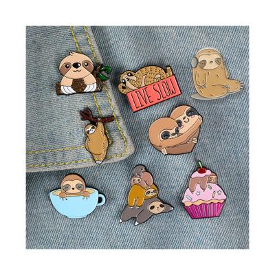 China China Wholesale High Quality Custom Metal Sloth Lapel Pin Soft Hard Enamel Pins for sale