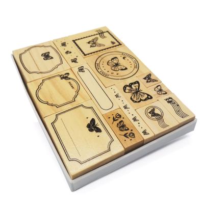 China Card Making and DIY Craft Butterfly Printing Wooden Stamp Rubber Craft Decorate Stamp for sale