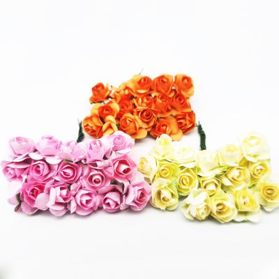 China Small Rose Paper Flower Wedding Candy Artificial Rose Cardmaking Flower 