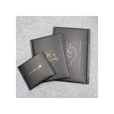 China Cosmetic Custom Shipping Messenger Bag Matte Black Poly Bubble Mailers Logo Printed Air Bubble Padded Envelope Logistics for sale