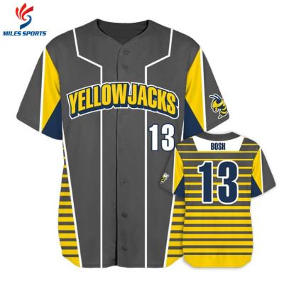 China Baseball Jersey Antibacterial 100% Polyester Sublimated Custom Button for sale