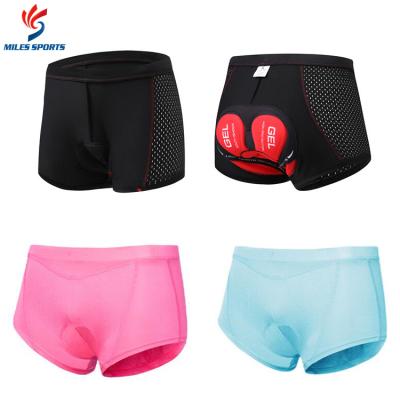 China Factory Wholesale Moisture Wicking Cycling Underwear Men's 5D Breathable Silicone Gel Padded Bike Underwear Shorts for sale