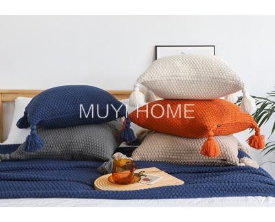 China Retro Big Large Nordic Magnetic Spike Knitted Bed Pillow Homestay Hanging Pillowcase for sale