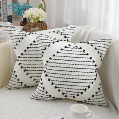 China Black And White Farmhouse Decor Boho Pillow Case Magnetic Pillow Cover Pillow Case For Sofa Living Room for sale