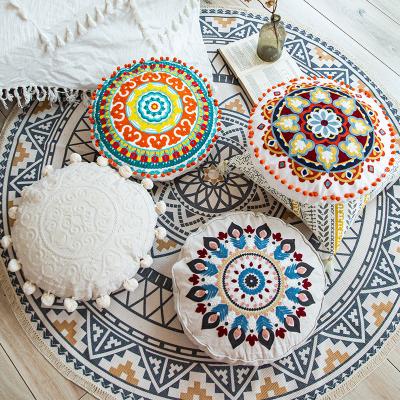 China Moroccan Style Magnetic Fashion Cotton Casual Home Around Embroidered Shaped Back Pillow Case for sale