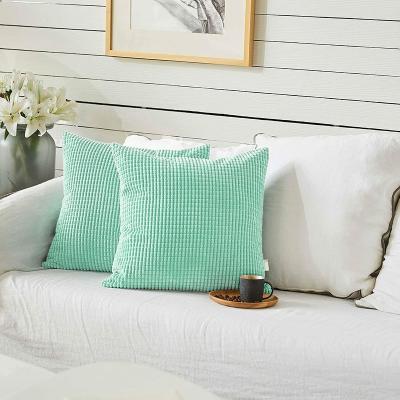 China Magnetic Cozy Pillow Corn Corduroy Upholstery Square Cushion Soft Sofa Bed Cushion Cover for sale