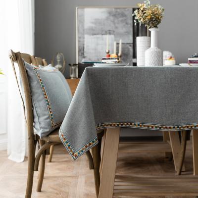 China Waterproof high quality weeding jacquard lace cotton rectangular polyester custom church tablecloth for banquet party home kitchen for sale