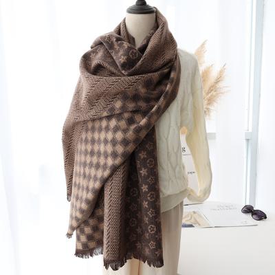 China Magnetic warm Amazon scarf women 2021 autumn and winter new warm cashmere scarf double-sided thickened scarf for sale