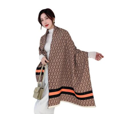 China New magnetic women's autumn and winter scarf double-sided cashmere long thickened dual-use outer warm scarf for sale