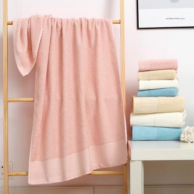 China Family Hotel Cotton Long-staple Long-staple Cotton Face Towel Thick Absorbent Thick Two-piece Set QUICK DRY Dual-use Soft Absorbent Bath Towel Set for sale