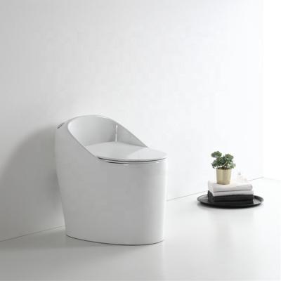 China Double-Flow Egg Shaped WC Modern Design s Trap Siphon Jet Flushing One Piece Ceramic Toilet for sale