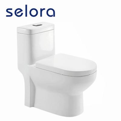 China Double-flush SELORA Bathroom Double Outlet Toilet Flush Large Wc Washdown for sale