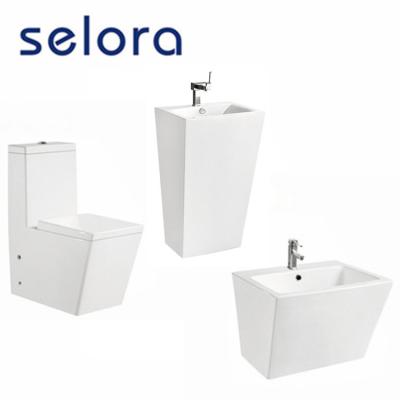 China Modern Popular Sanitary Ware Set Unique Design Luxury Bathroom Suite Series Complete Toilet Design for sale