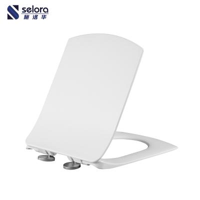 China Slow-end Toilet Seats Wholesale Modern Soft Close UF Shape Plastic Square Toilet Seat Cover for sale