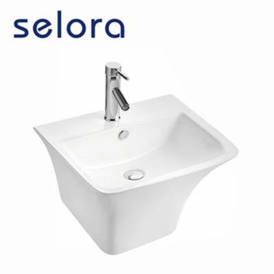 China New Modern Square Porcelain Sanitary Ware Wall Hung Basin for sale