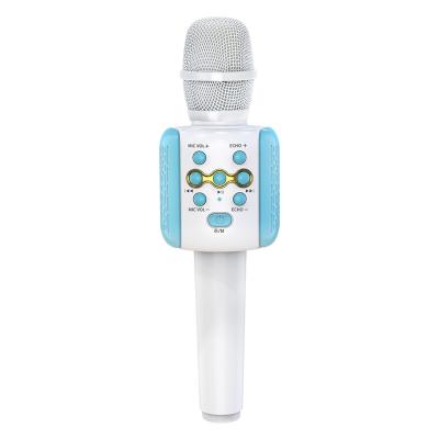 China creative portable handheld 10m 2222 karaoke wireless microphone with speaker and LED lights fun gift microphone wholesale in stock for sale