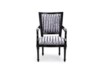 China Black and White Stripe Wooden Restaurant Dining Chairs Modern Personalised for sale