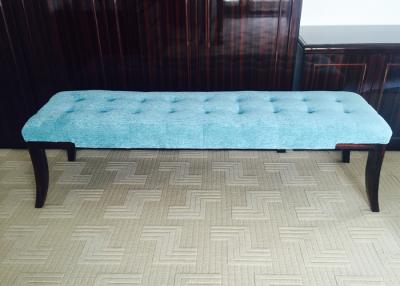 China Fabric Upholstery Solid Wood Frame Bedroom Benches Customized Blue for sale