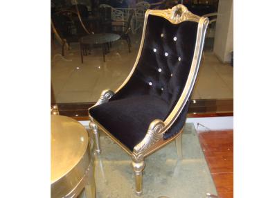 China Black And Silver Comfortable Upholstered Armchair Hotel Furniture Customized for sale