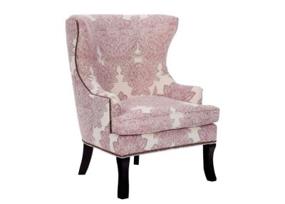 China High End Upholstery Wooden Single Sofa Chairs Pink And White for sale