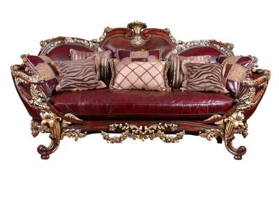 China Golden Foil High Class Solid Wooden Sofa And Chaise Lounge Designs for sale