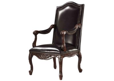 China Comfortable High Gloss Upholstered Armchair Solid Wood Frame for sale