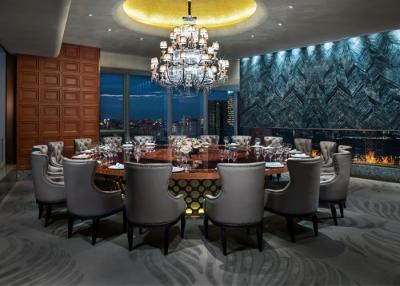 China Private Dining Room Commercial Restaurant Furniture Large Table Chairs for sale