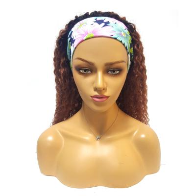 China 2021 Sale Showjarlly Hair Wigs Hot Curly Curly Hair Ice 100% Silk Headband Hair Wigs for sale