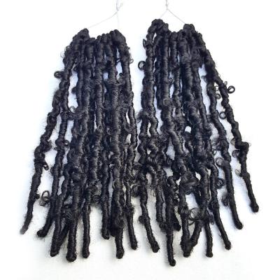 China Soft and bouncy natural. Elegance Hair Janet Braiding Collection prelooped crochet faux locs black hair distressed butterfly locs for sale