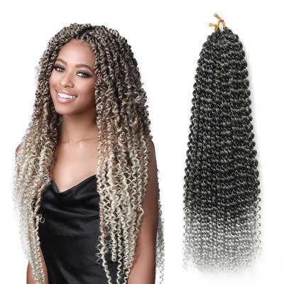 China Super Soft and Skin Friendly 18 Inch Black Water Weave Gray Crochet Passion Twist Bomb Pre-looped Synthetic Fiber Hair Extensions for sale