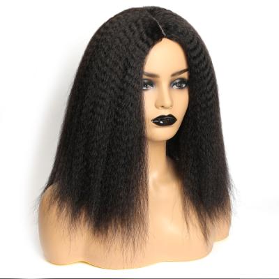 China High Quality Silky Straight Silky Straight Wave Kinky Straight Black Synthetic Wig for sale