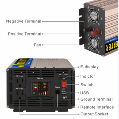 China Factory Price Aluminum CE FCC Certified 12v 24v dc to 110v 220v ac 1000w price car power inverter for sale