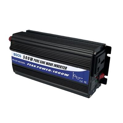 China Aluminum Factory Sell 12v DC to 110v 220v 230v AC Car Power Inverter 500W with USB LED Screen 500w Pure Sine Wave Inverter for sale