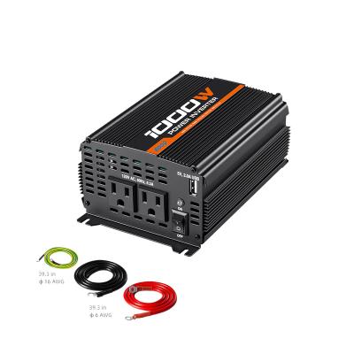 China Aluminum Off Grid 12v 24v 48v DC To 110v 220v AC 1000W Pure Sine Inverter for sale