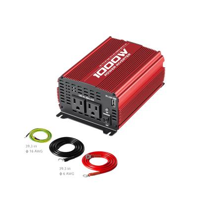 China Aluminum DC to AC Inverter 12v 24v 48V to 110v 220v 1000W Pure Sine Wave Power Inverter for sale