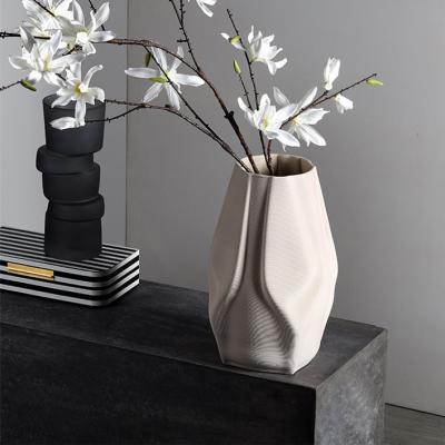 China Modern creative ceramic living room tabletop dry flower vase soft decoration for sale