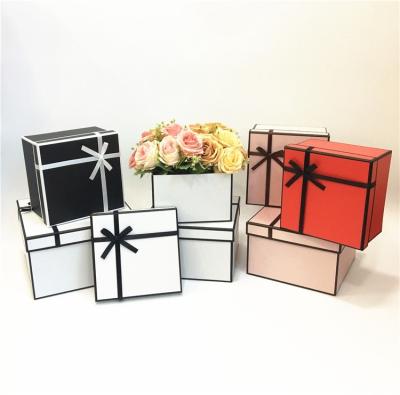 China Recyclable simple three piece square gift box, flower gift box, hand gift box for sale