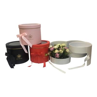 China Recyclable Round Three-Layer Rotating Box PVC Window Flower Box With Hand Gift Box for sale