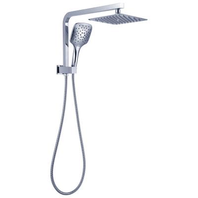 China With Slide Bar ZUKKI Style Modern Chrome 3 Function Fixed 200mm Overhead Hand Drencher 2 In 1 Rain Shower for sale